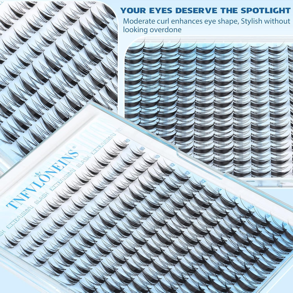 Fairy Lash Clusters Manga Eyelash Clusters Wispy Individual Lashes 10-16MM Natural Cluster Eyelash Extensions Anime Lash Extension DIY Eye Lashes Clusters C-Curly by TNFVLONEINS