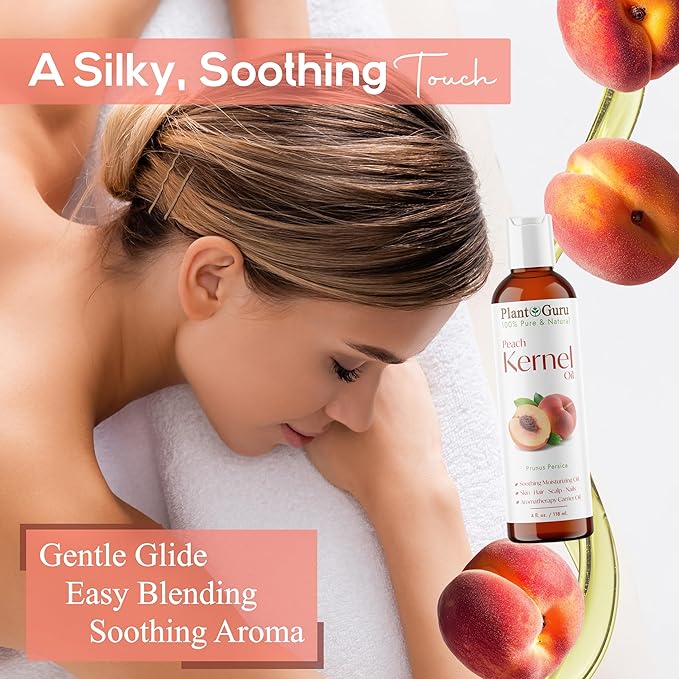 Peach Kernel Oil 16 oz. - 100% Pure and Natural Carrier Oil - Refined, Cooking, Skin, Hair, Body & Face Moisturizing