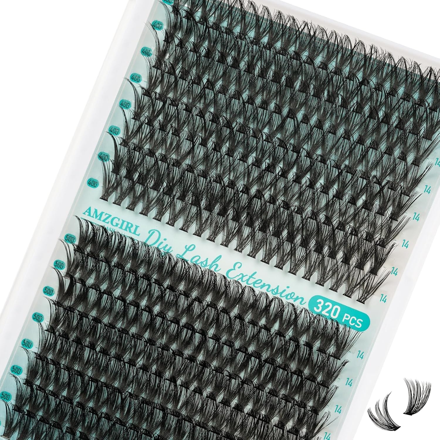 Lash Clusters Wispy 320PCS Eyelash Extension 40D 50D Cluster Lashes Individual Lashes DIY Lash Extension Natural Look Cluster Eyelash Extensions Soft False Eyelashes at Home for Beginners(D-14mm)