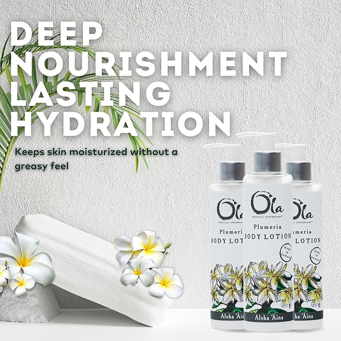 Ola Tropical Apothecary Plumeria Body Lotion with Pure Tropical Oils and Plant Extracts - 8 fl oz
