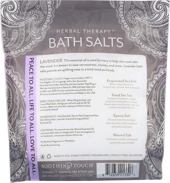 Soothing Touch Lavender Bath Salts Pouch, 32 oz