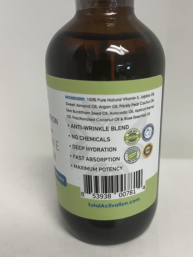 Large 4 oz Organic Vitamin E Oil 100% Pure Cold Pressed for Skin Face Hair Nail Growth, Dry Skin, Body Moisturizer Anti-Aging Skin Moisturizer compare with Vitamin E Cream Scar Minimizer Cream