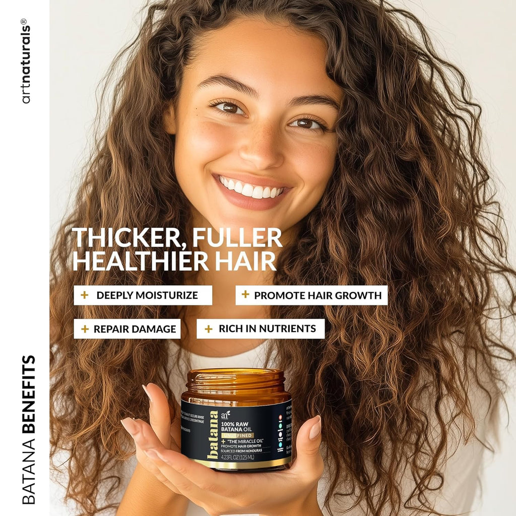 Batana Oil for Hair Growth – 4Pc Set: Raw Batana oil 4oz + 4.2oz Paste, Lash Wand & Brow Brush– Organic Dr. Sebi Inspired Products from Honduras –100% Unrefined Miracle for Scalp, Edges & Eyebrows