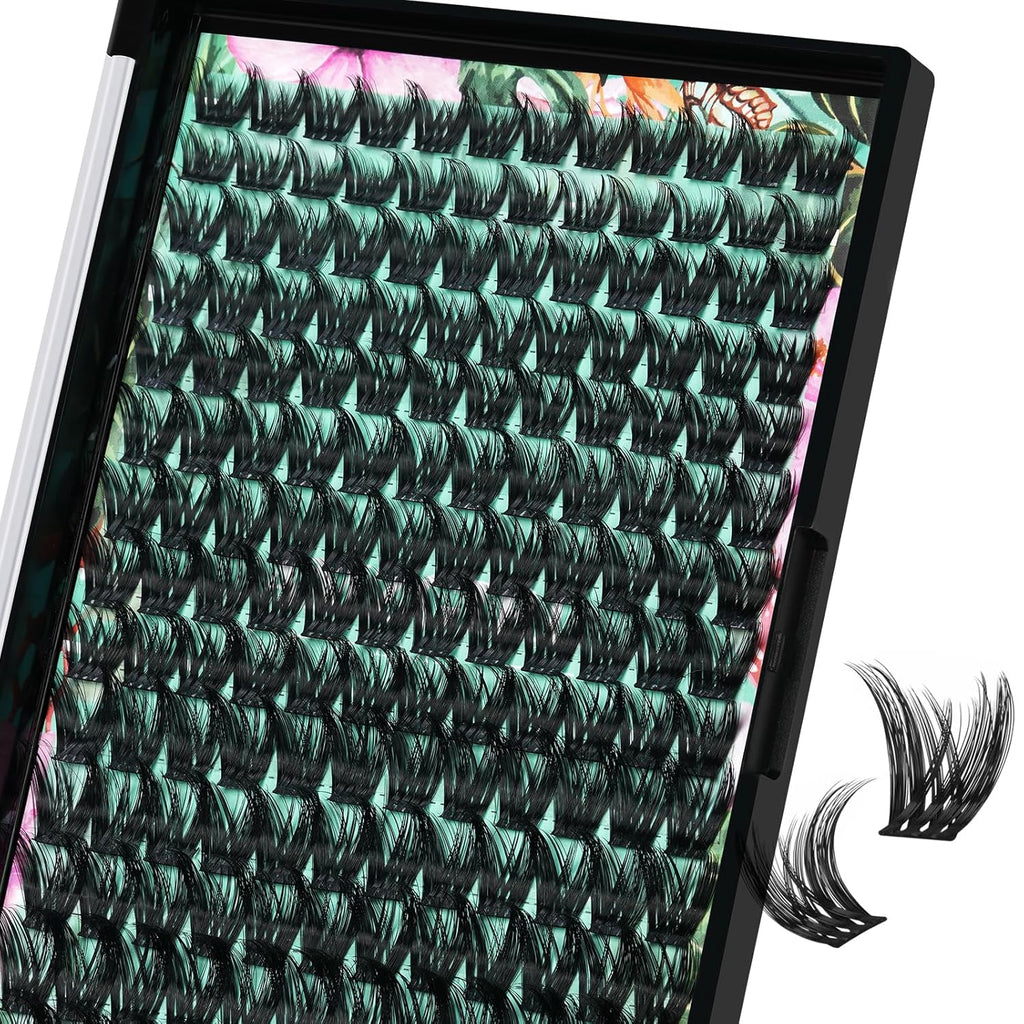 Lash Clusters Wet Look 168Pcs Eyelash Cluster Ultra-Thin Lash Band Eyelashes Extensions Spiky Anime Wide Span Lashes(Mallow,D-Mix10-18mm)