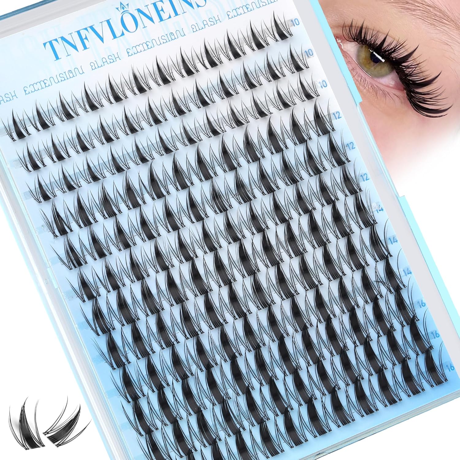 Fairy Lash Clusters Manga Eyelash Clusters Wispy Individual Lashes 10-16MM Natural Cluster Eyelash Extensions Anime Lash Extension DIY Eye Lashes Clusters C-Curly by TNFVLONEINS