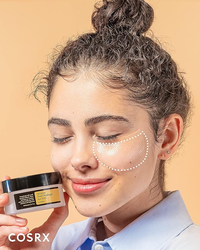 COSRX Advanced Snail Hydrogel Eye Patch (60pc), Gel Serum Mask, Puffy Undereye Treament, Fine Lines, Refresh, Hydrate| Paraben free, Korean Skin Care