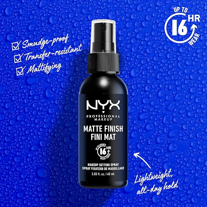 NYX PROFESSIONAL MAKEUP Makeup Setting Spray - Matte Finish, Long-Lasting Face Mist for up to 16HR Wear, Vegan Formula (Pack of 2)
