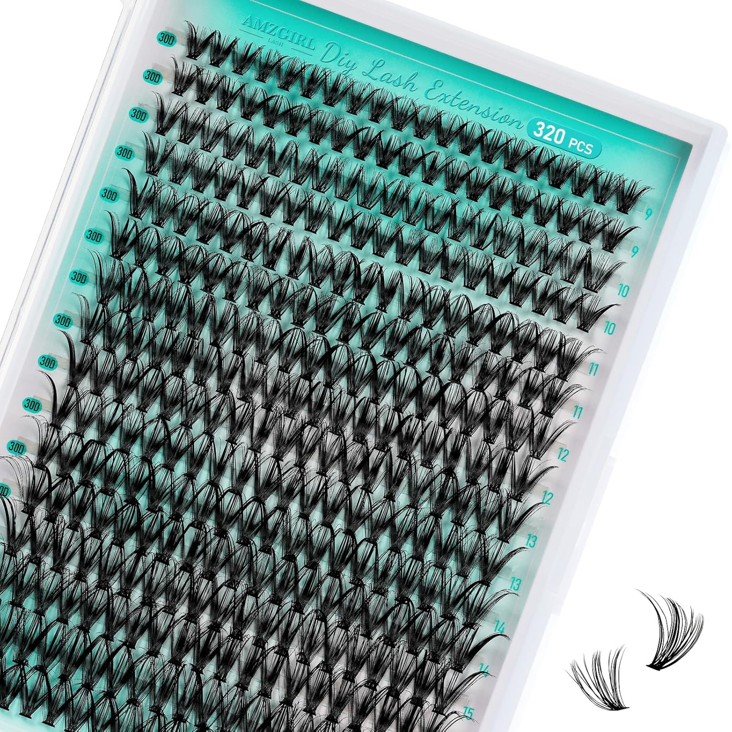 Lash Clusters Wispy 320PCS Eyelash Extension 30D Cluster Lashes Individual Lashes DIY Lash Extension Natural Look Cluster Eyelash Extensions Soft False Eyelashes at Home for Beginners(D-Mix9-16mm)