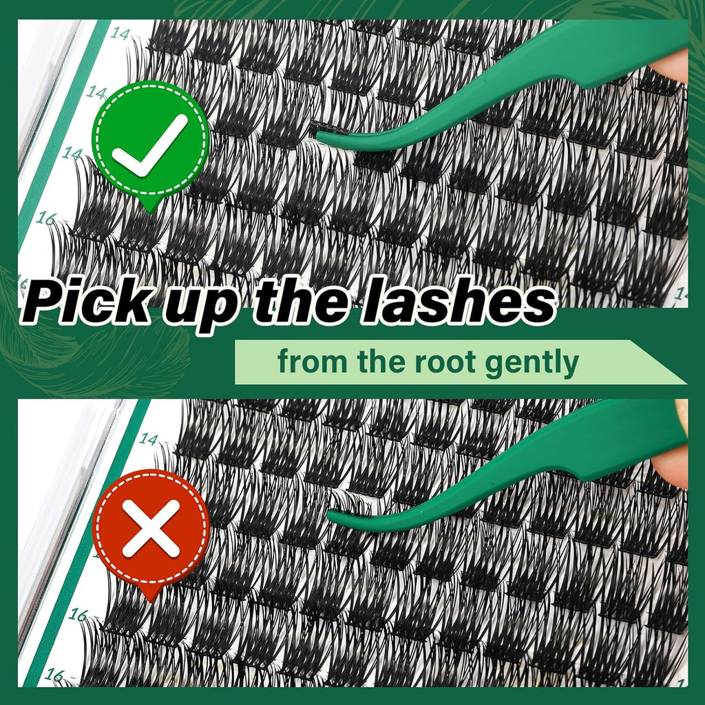 Lash Clusters 144pcs Individual Lashes D Curl 14mm Eyelash Clusters KEYYOU Air Touch Cluster Lashes Super Lightweight Soft Wispy Comfortable Easy DIY at Home(Air03-D-14mm)