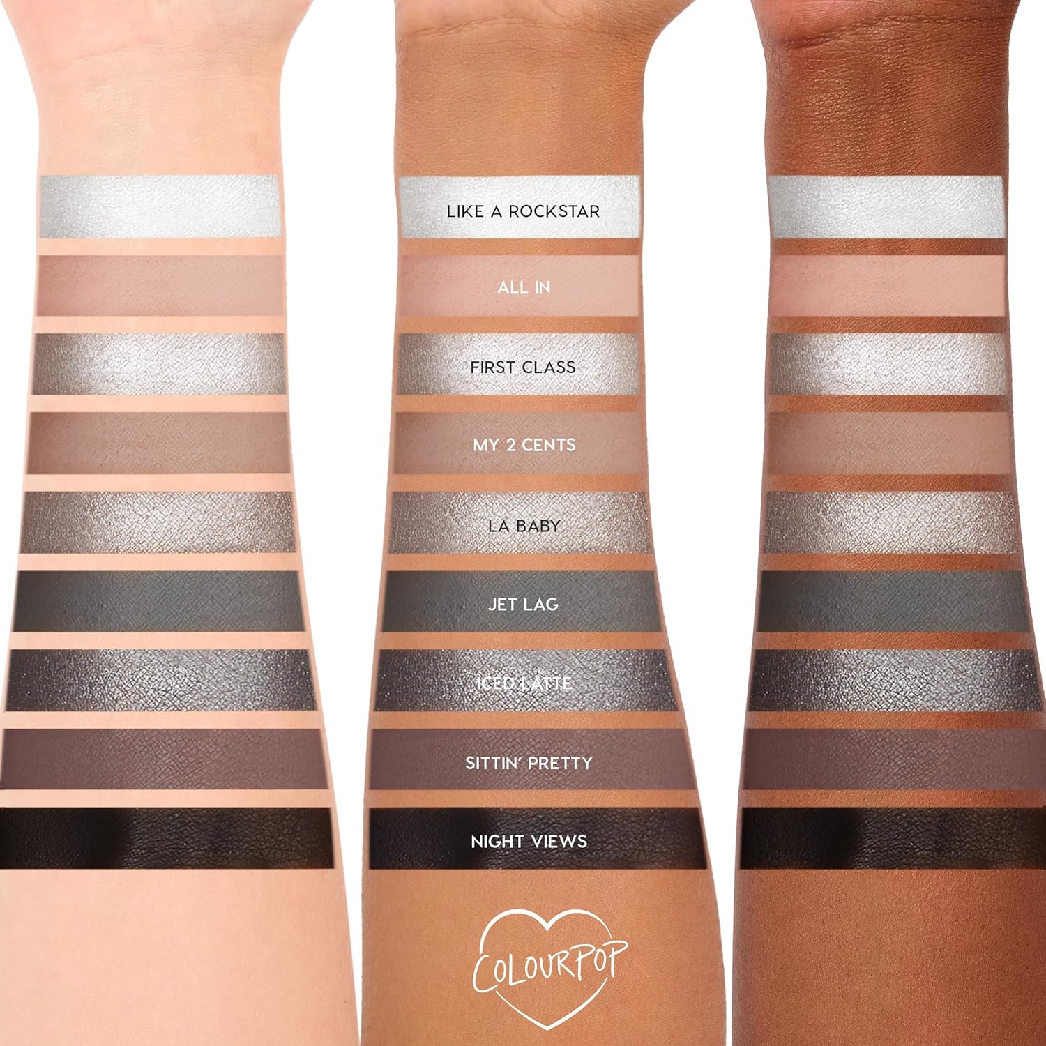 ColourPop Eyeshadow Palette - Eye Makeup Palette with Matte, Metallic, Matte Sparkle & Glitter Finishes - High-Pigment Eye Makeup with a Long-Wearing Formula - Gone Metal (0.3 oz)