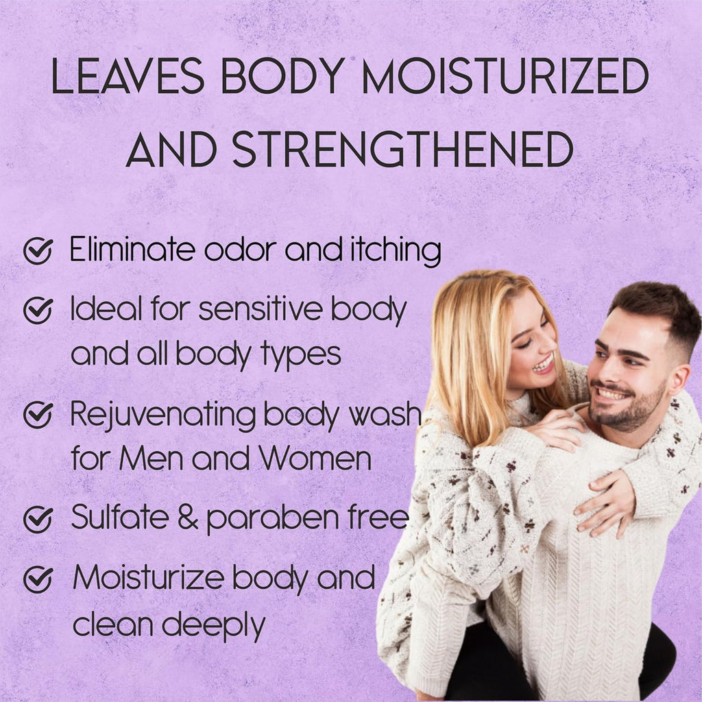 AnatoliaDaphne Lavender Body Wash and Shower Gel with Vitamin E for Jock Itch, Eczema, Ringworm, Body Odor, Body Wash Women & Men with Added Body Oils, LARGE 20.2 FL Oz Bottle.