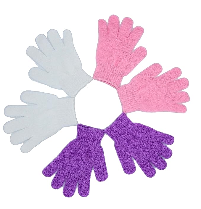 3 Pair Professional Spa Foam Bath Gloves Double Sided Massage Shower Exfoliating Wash Skin Loofah Scrubber
