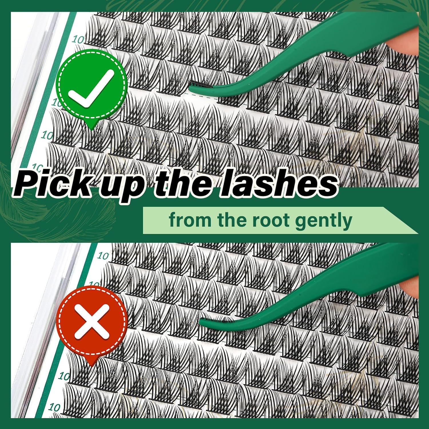 KEYYOU Lash Clusters 144pcs Individual D Curl 18mm Air Touch Cluster Lashes Super Lightweight Soft Wispy Comfortable Easy DIY at Home