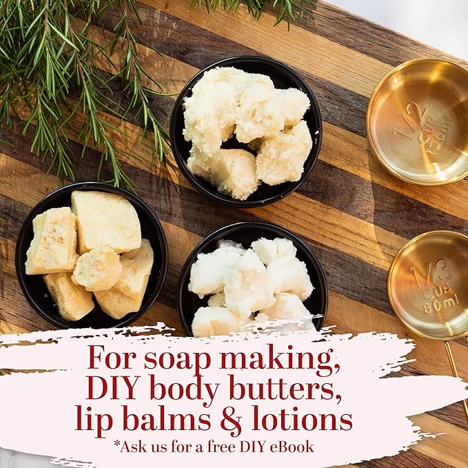 Better Shea Butter Set of Raw Shea Butter, Raw Mango Butter, Unrefined Cocoa Butter For Soap Making and DIY Body Butters, Lip Balms, Body Lotions - Each Jar is 8 oz Making 24 oz Total (3-Bar Set)