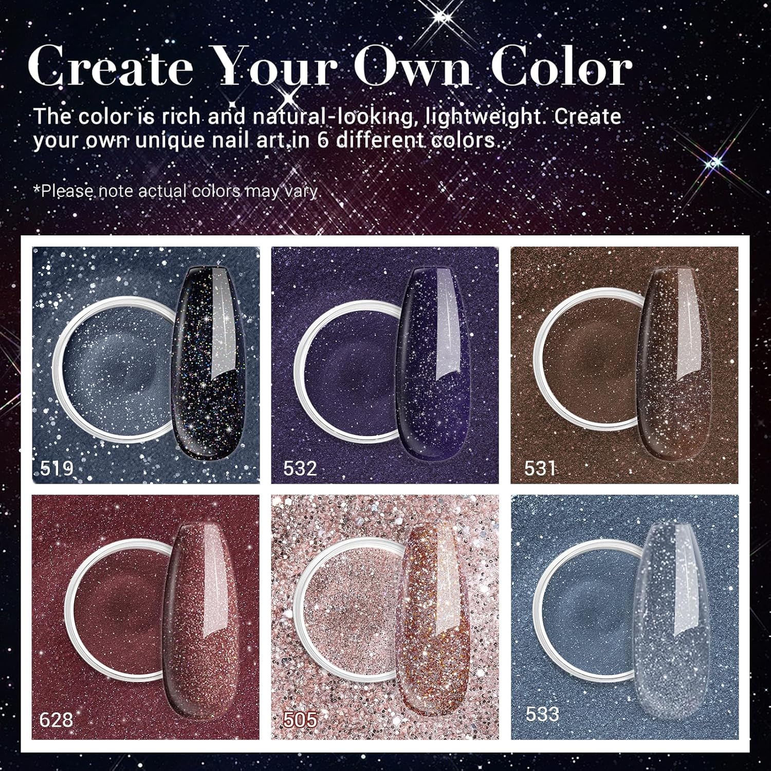 AZUREBEAUTY Dip Powder Nail Set 6 Colors Dark Light Blue Purple Brown Wine Red Shimmery Sparkle Shiny Fall Winter Dipping Powder Starter Kit French Nail Art Manicure Salon No Need Nail Lamp Cured