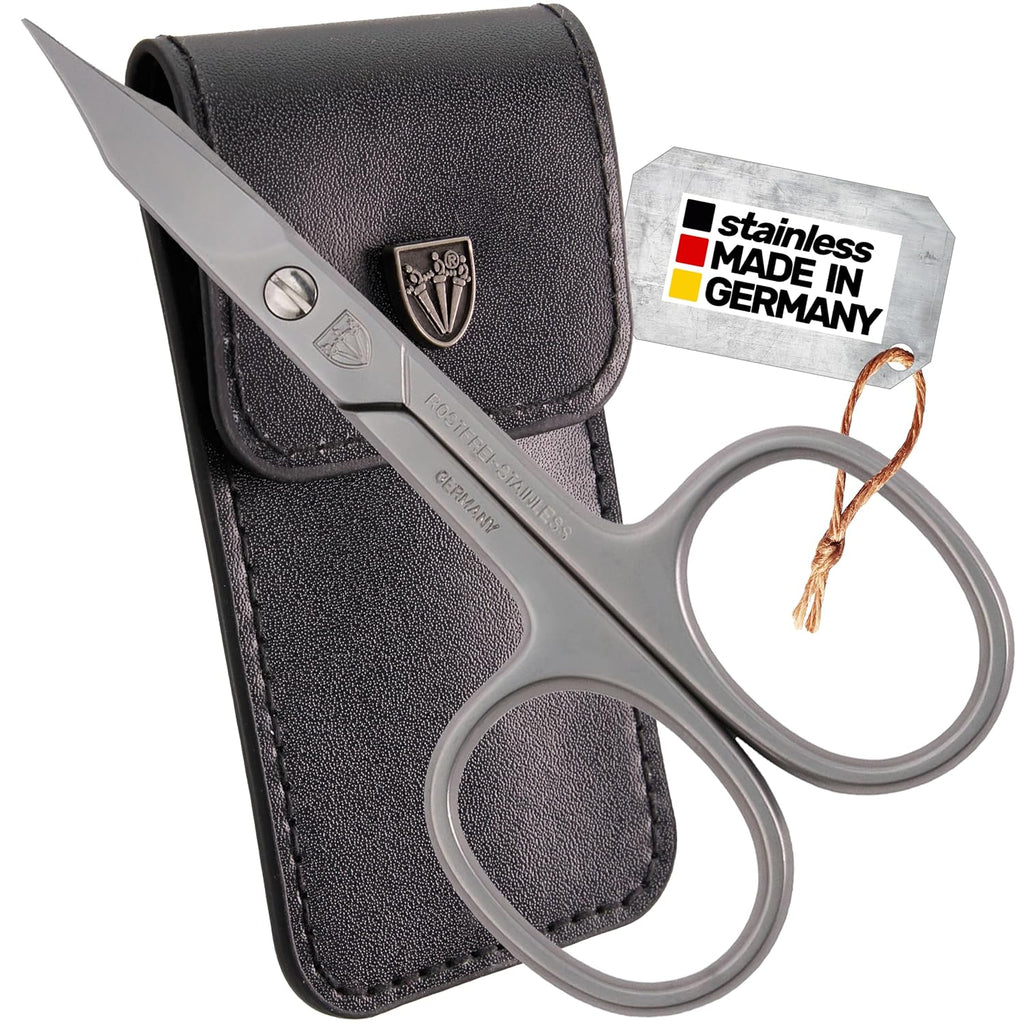 3 Swords Germany - brand quality STAINLESS STEEL INOX CURVED COMBINED CUTICLE & NAIL SCISSORS (1 PIECE) with case for manicure pedicure - nail care by 3 Swords - Made in Germany