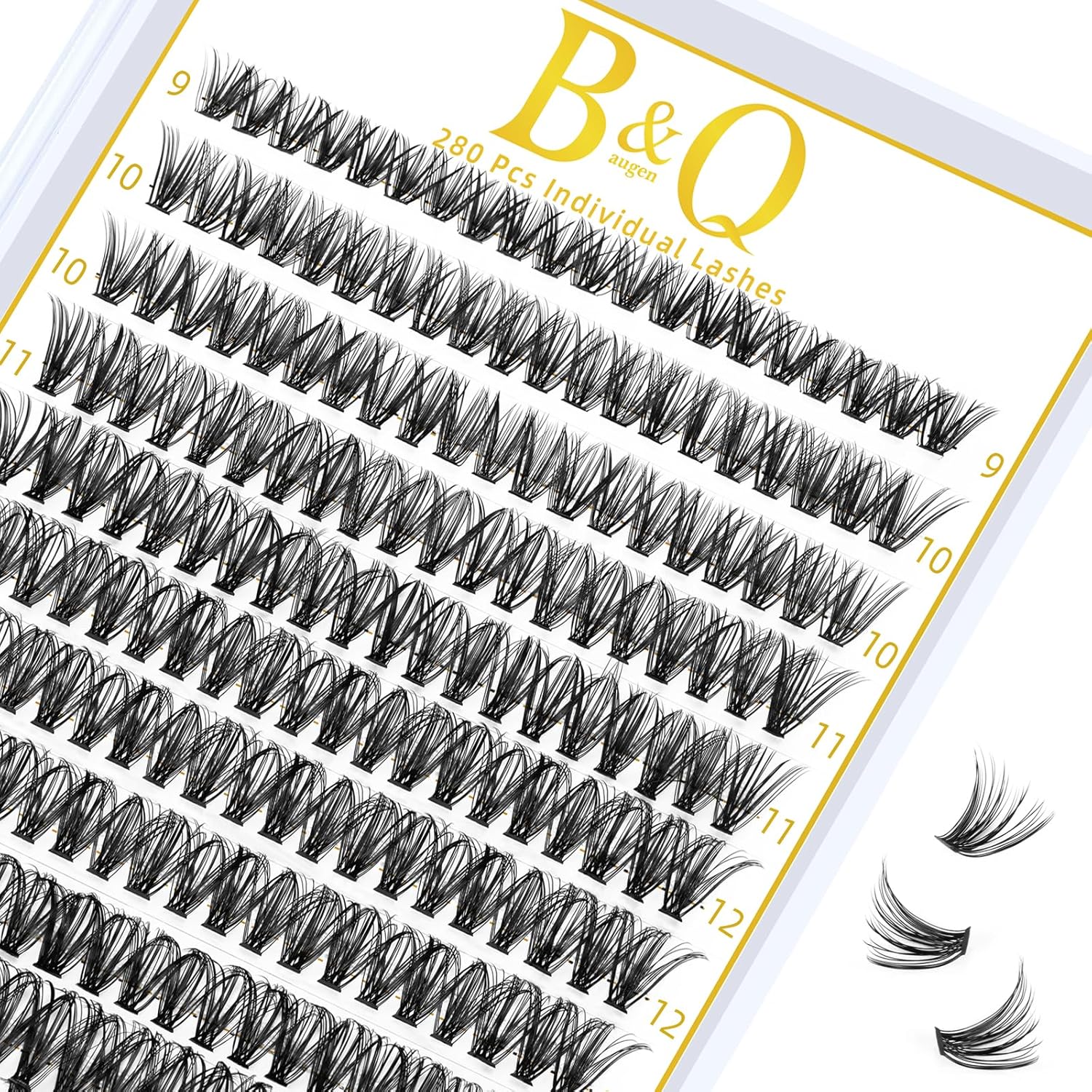 B&Qaugen Lash Clusters 40D-C-9-16MIX Individual Lashes 280 Clusters False Eyelash 20D 30D 40D Lash Clusters Extensions Individual Lashes Cluster DIY Eyelash Extensions at Home (40D-C,9-16MIX)