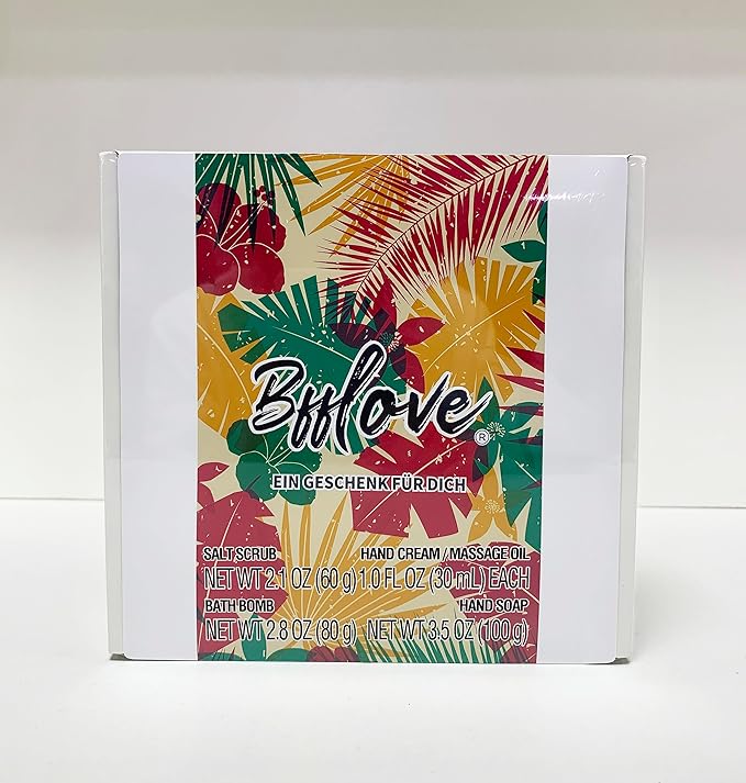 Spa Gifts for Women, Gift Set, Self Care Kit, Birthday Gifts, 5pc Rose Bath Sets Include Massage Oil, Bath Bomb, Salt Scrub, Soap, Hand Cream, Christmas Gifts for Mom