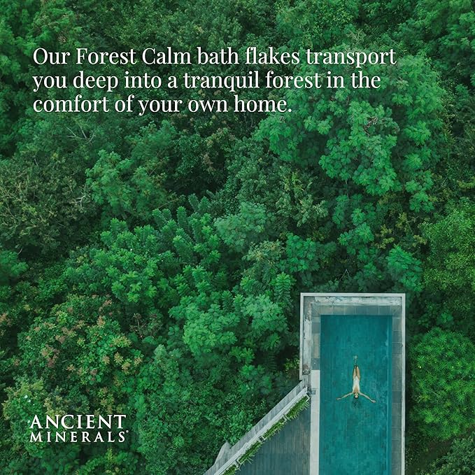 Ancient Minerals Magnesium Bath Flakes Forest Calm - Resealable Magnesium Bag of Zechstein Chloride Alternative to Epsom Bath Salt (1.65 lb)