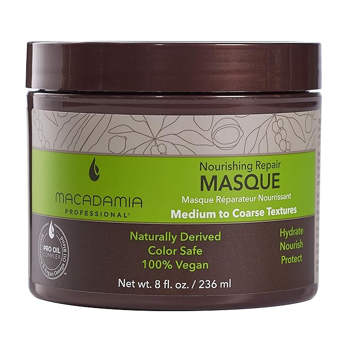 Macadamia Professional Hair Care Sulfate & Paraben Free Natural Organic Cruelty-Free Vegan Hair Products Nourishing Repair Hair Masque-Replenishes Moisture, Strengthens & Improves Elasticity-8 FL Oz