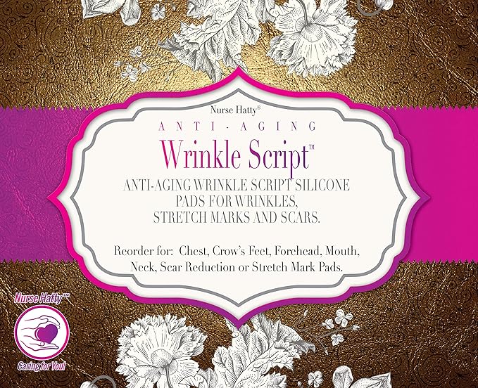 Nurse Hatty® Anti-aging Wrinkle Script Forehead 2pk. Silicone Skincare Pads for Wrinkles