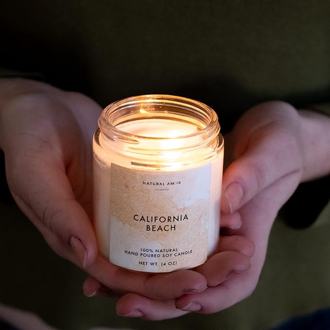 Natural Amor Relaxation Spa Gifts for Women,4pcs Gift Box Including Candle, Hand cream, Bath Bomb