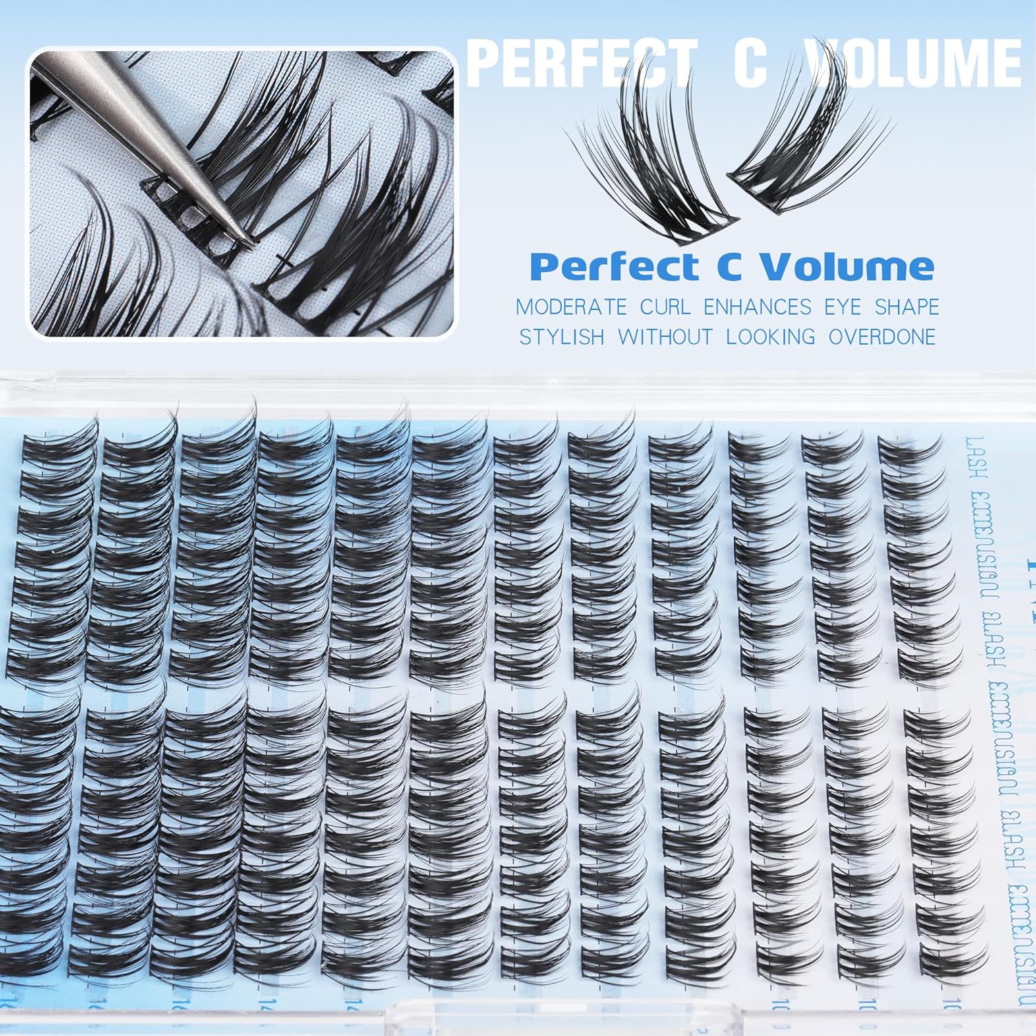 Wispy Lash Clusters Natural Eyelash Clusters with Spikes Lightweight Cluster Eyelash Extensions CC-curly Individual Lashes 10-16MM Cluster Lash Extension Soft Eye Lashes Cluster Pack by TNFVLONEINS