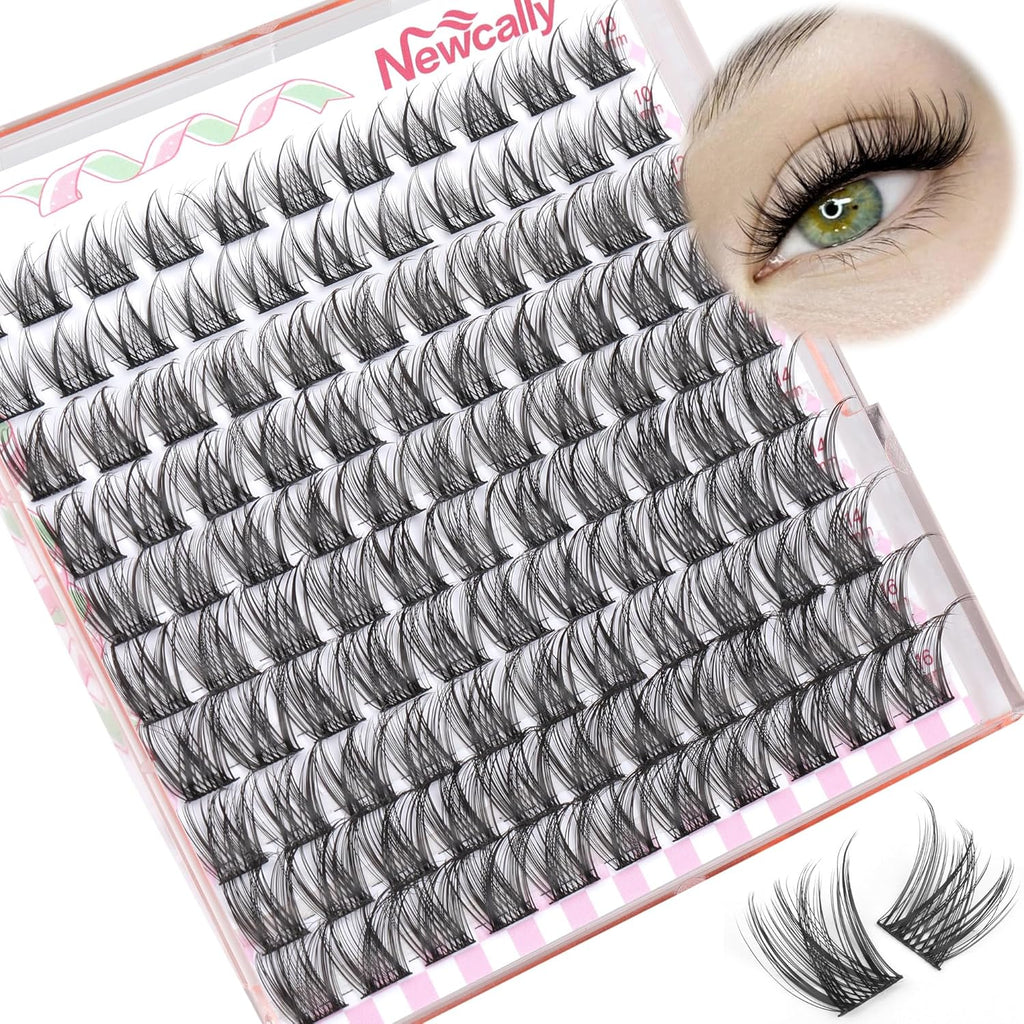 Lash Clusters Natural Lash Extension Wispy Eyelash Clusters C-curly DIY Eyelash Extension 10-16MM Individual Lashes Cluster Eyelash Extension by Newcally