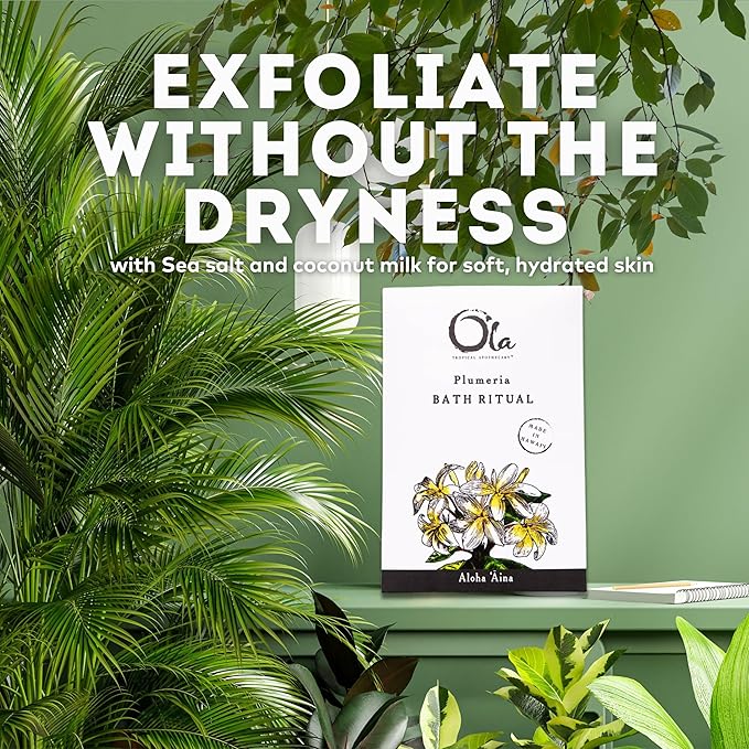 Ola Tropical Apothecary Plumeria Scented Hawaiian Sea Salt Bath Rituals - 2 oz