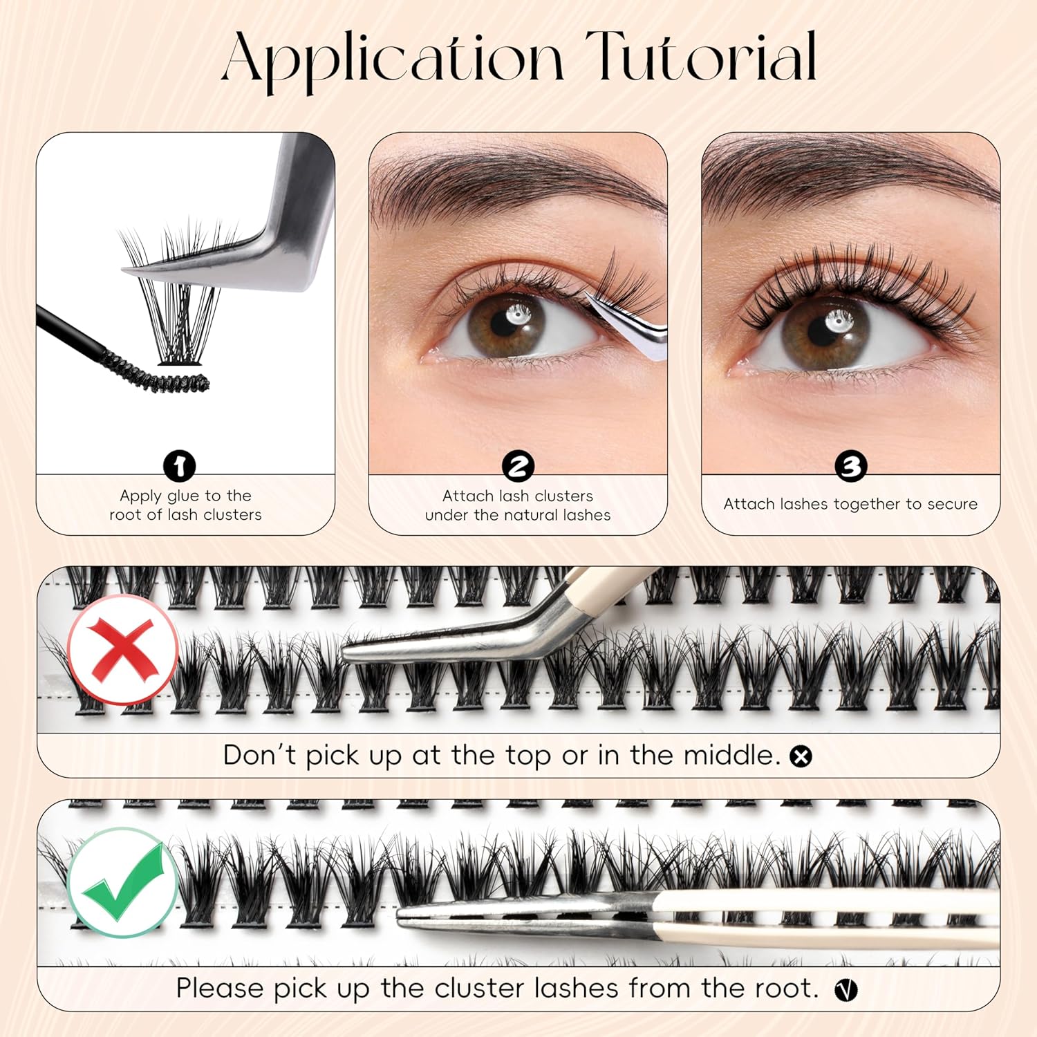 Lash Clusters DIY Lash Extensions, D Curl Individual Lashes Clusters Lashes Wispy Lash Extensions Natural Look Eyelash Clusters Mix 8-16mm(30D-0.07D-8-16mm)