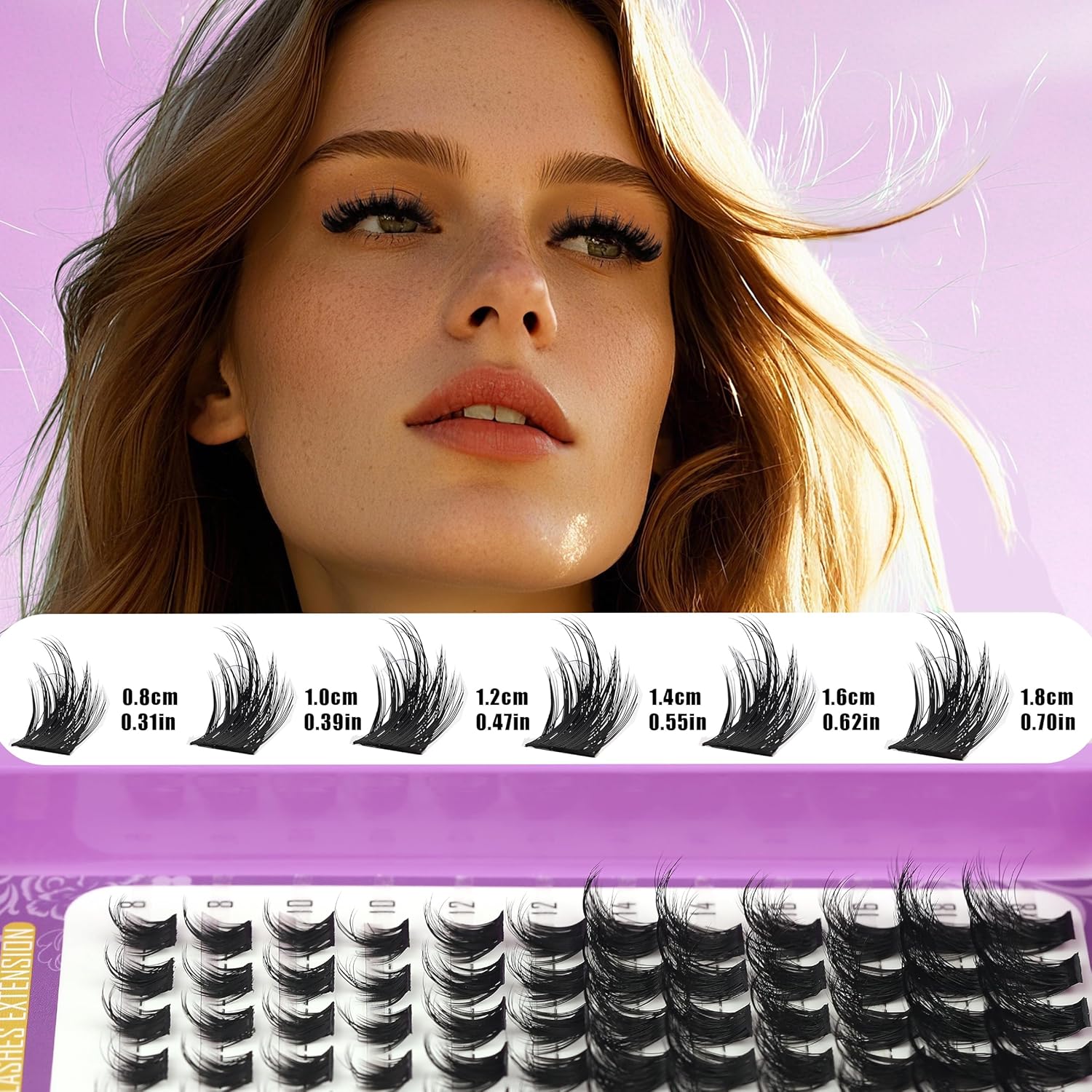 3 Styles Lash Clusters Kit Bulk Packs with 2×Bond&Seal Volume/Manga/ultra/Dramatic Eyelash Extensions 8-18mm lashes Clusters Kit Wispy D Curl Individual Fake Eyelashes Kit DIY at Home Easily