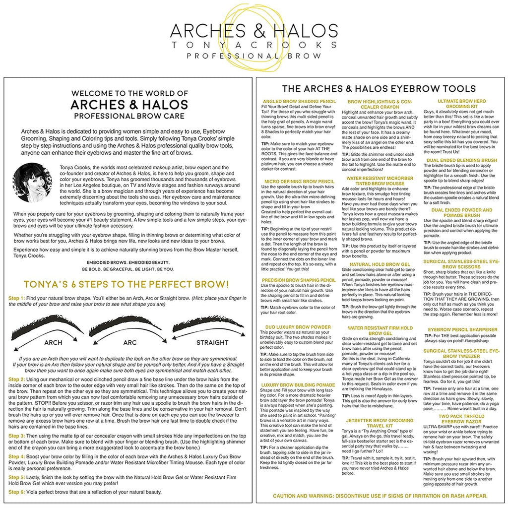 Arches & Halos Duo Luxury Brow Powder - Warm Brown for Women - 0.088 oz Eyebrow (Pack of 2)