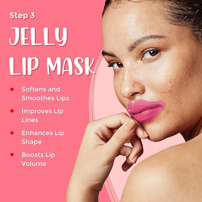 6-in-1 Lip Care Kit With Lip Sleeping Mask, Silicone Brush, Sugar Lip Scrub, Lip Mask Sheet to Reveal Luscious, Lip Exfoliator Scrub to Soft Lips – Korean Lip Therapy Set for a Fuller