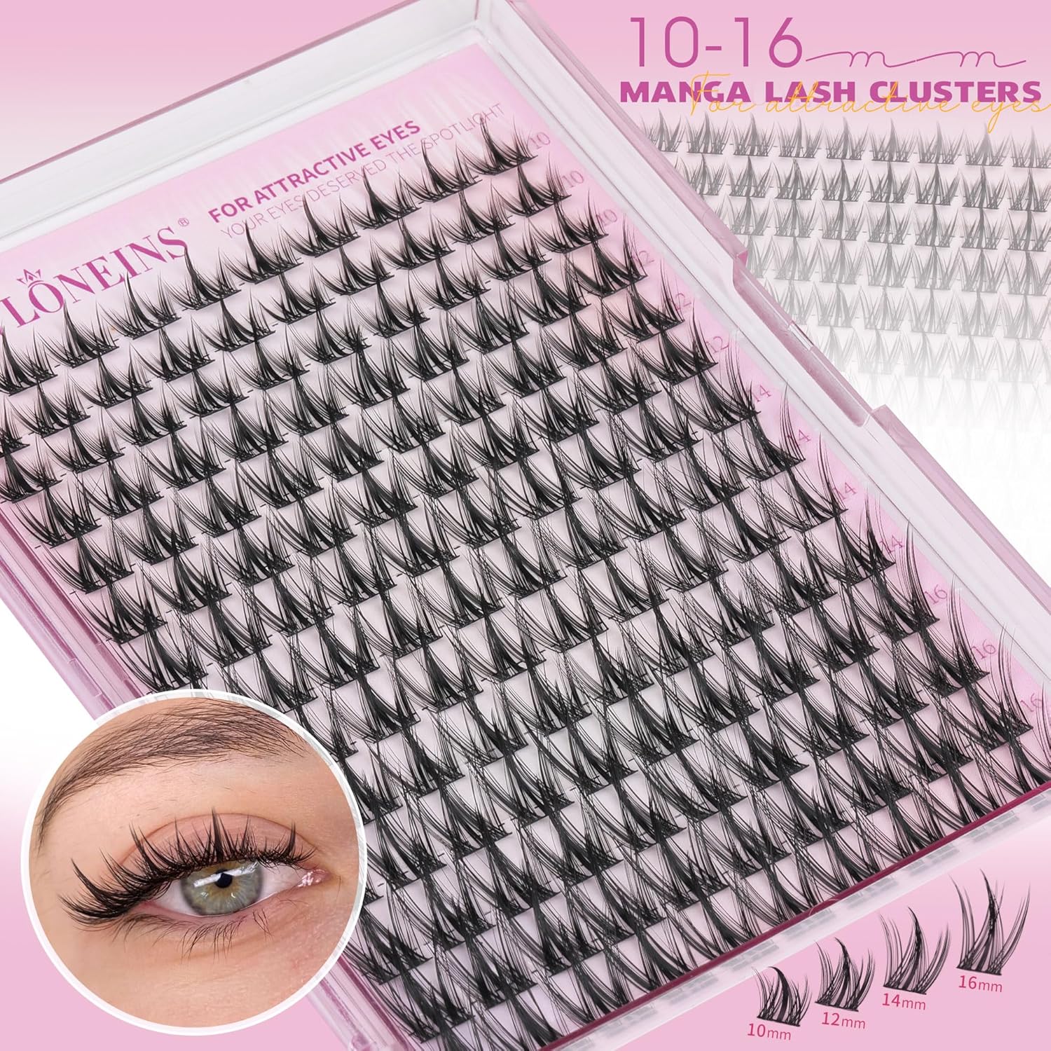 Wispy Lash Clusters Manga Cluster Eyelash Extensions Natural Fairy Eyelash Clusters 140Pcs Individual Lashes Clusters CC Curly Spiky Lash Extension by TNFVLONEINS