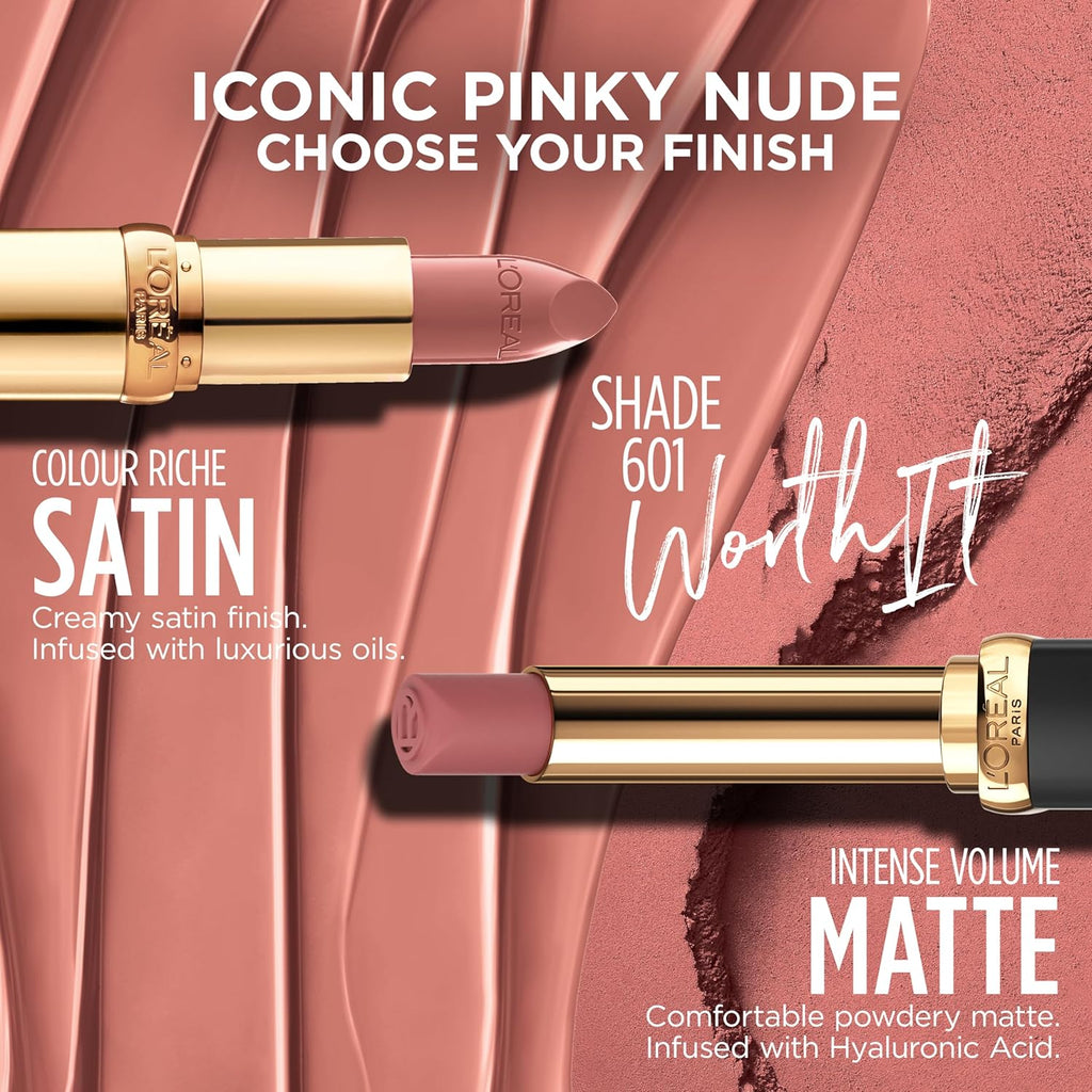 L'Oreal Paris Colour Riche Satin Lipstick for Moisturized Lips,Lip Makeup with Argan Oil and Vitamin E,Worth It,0.13 Oz