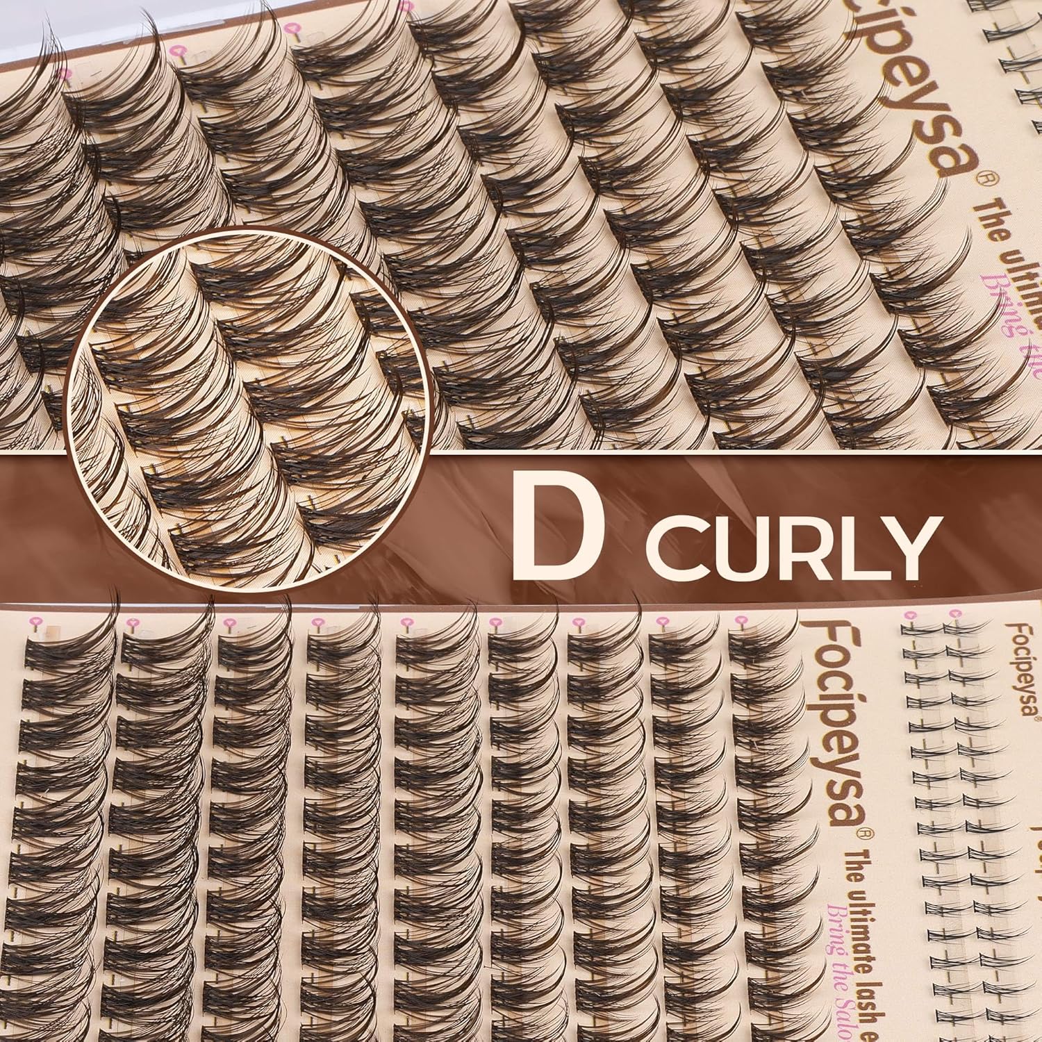 Focipeysa Wispy Clusters Eyelash Extensions Brown Lashes Clusters 12mm-18mm Eyelash Extensions Natural Lashes Extensions with Bottom lash Salon Effect Eyelash Clusters With Spikes