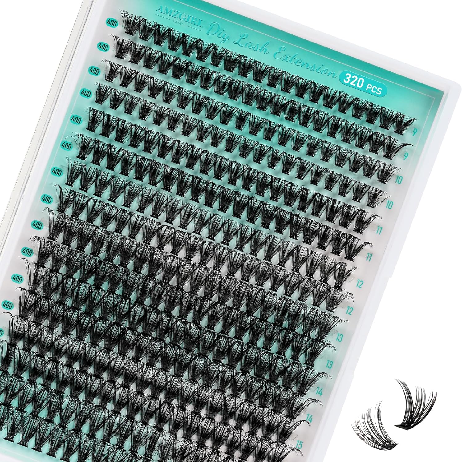 Lash Clusters Wispy 320PCS Eyelash Extension 40D Cluster Lashes Individual Lashes DIY Lash Extension Natural Look Cluster Eyelash Extensions Soft False Eyelashes at Home for Beginners(D-Mix9-16mm)