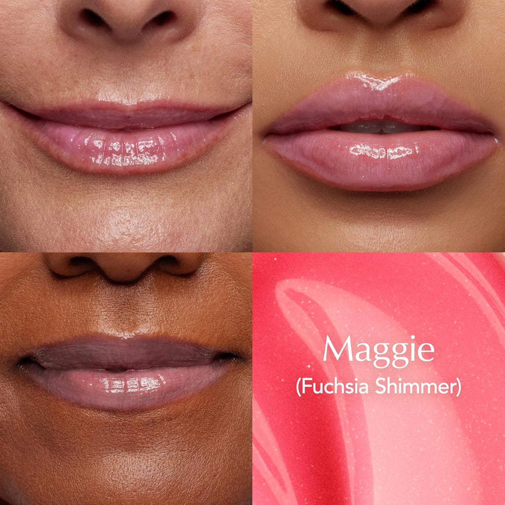 Thrive Causemetics Sheer Strength Lip Plumping Peptide Gloss, Lip Plumper with Vitamin E, Peptides, Plumps, Smooths & Hydrates Lips, High Shine, Vegan & Cruelty Free, Maggie (Fuchsia Pink Shimmer)