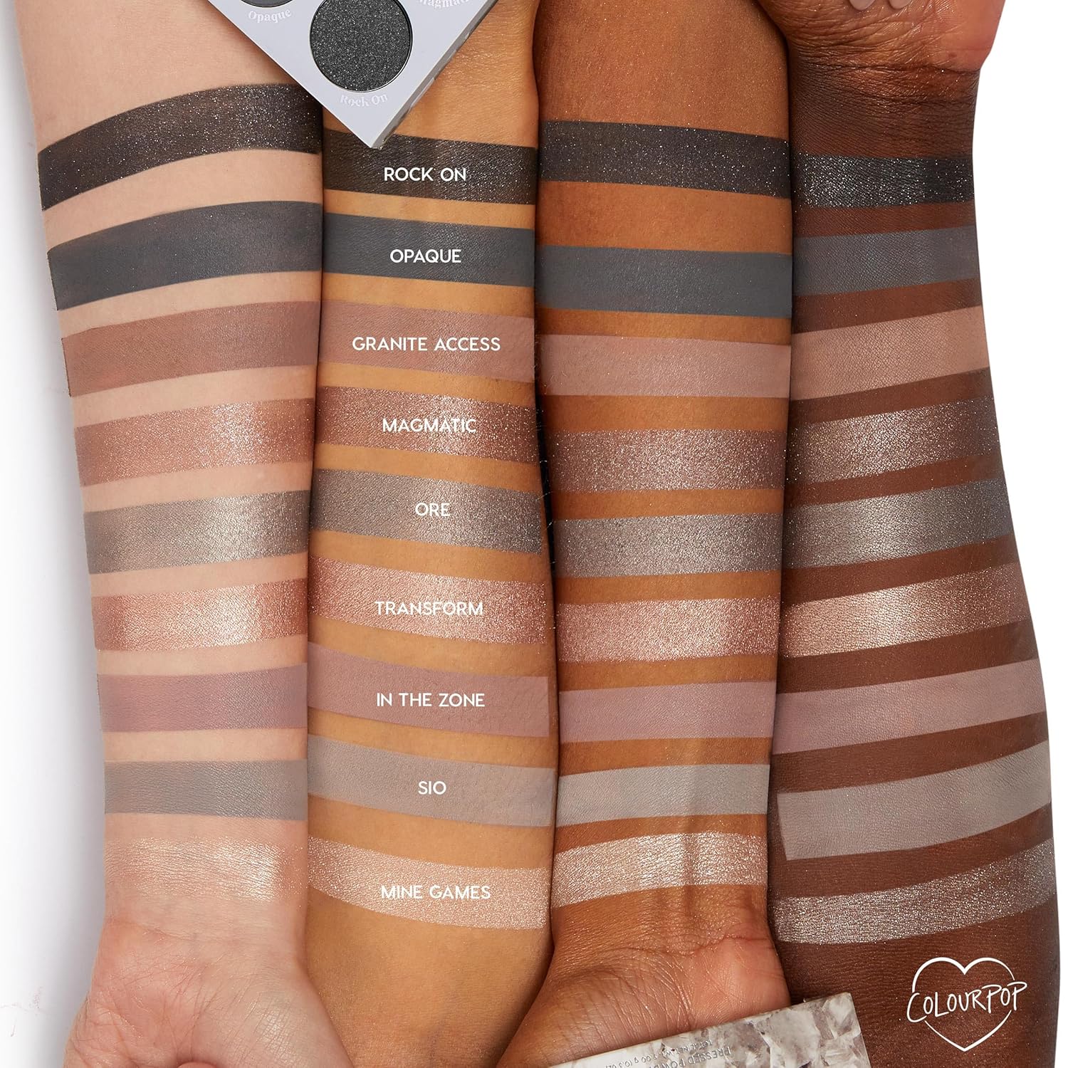 ColourPop Of Quartz Eyeshadow Palette - Neutral Taupe Palette with Metallic and Matte Finishes - High-Pigment Eye Makeup with a Long-Wearing Formula (0.3 oz)