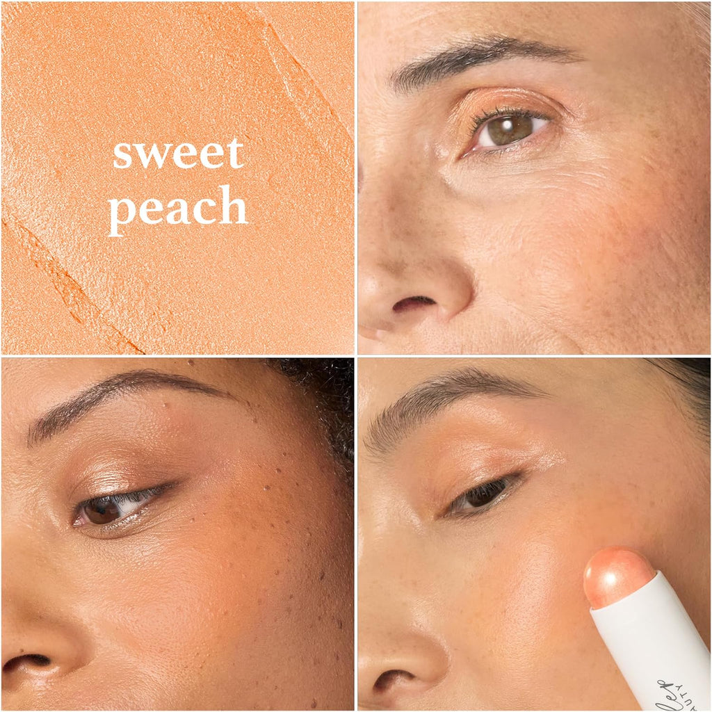 Julep Skip The Brush Cream to Powder Blush Stick - Sweet Peach - Blendable and Buildable Color - 2-in-1 Blush and Lip Makeup Stick