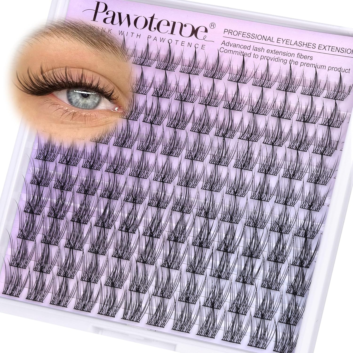 Pawotence Natural Lash Clusters Wispy Eyelash Clusters 120pcs Fairy Lashes Cluster Eyelash Extensions Individual Cluster Lashes for DIY Lash Extension