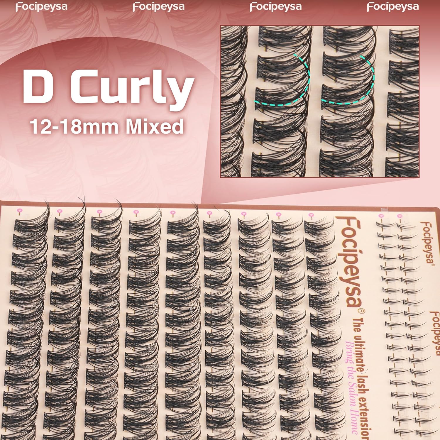 Focipeysa Natural Wispy Lash Clusters Manga Eyelash Clusters Spiky Eyelash Extensions C Curl Individual Lashes Extensions Spike Individual Lashes 12-18mm with Bottom Lashes Clusters DIY Lash at Home