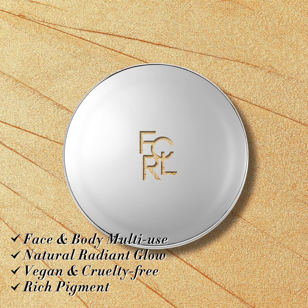 FOCALLURE Shimmer Face Highlighter Makeup Powder, Gel to Powder Glow Finish, Leaving a Lightweight & Healthy Radiance, Long Lasting Luminous Face Body Highlighter Makeup,GD02 Escape Into Hyperspace