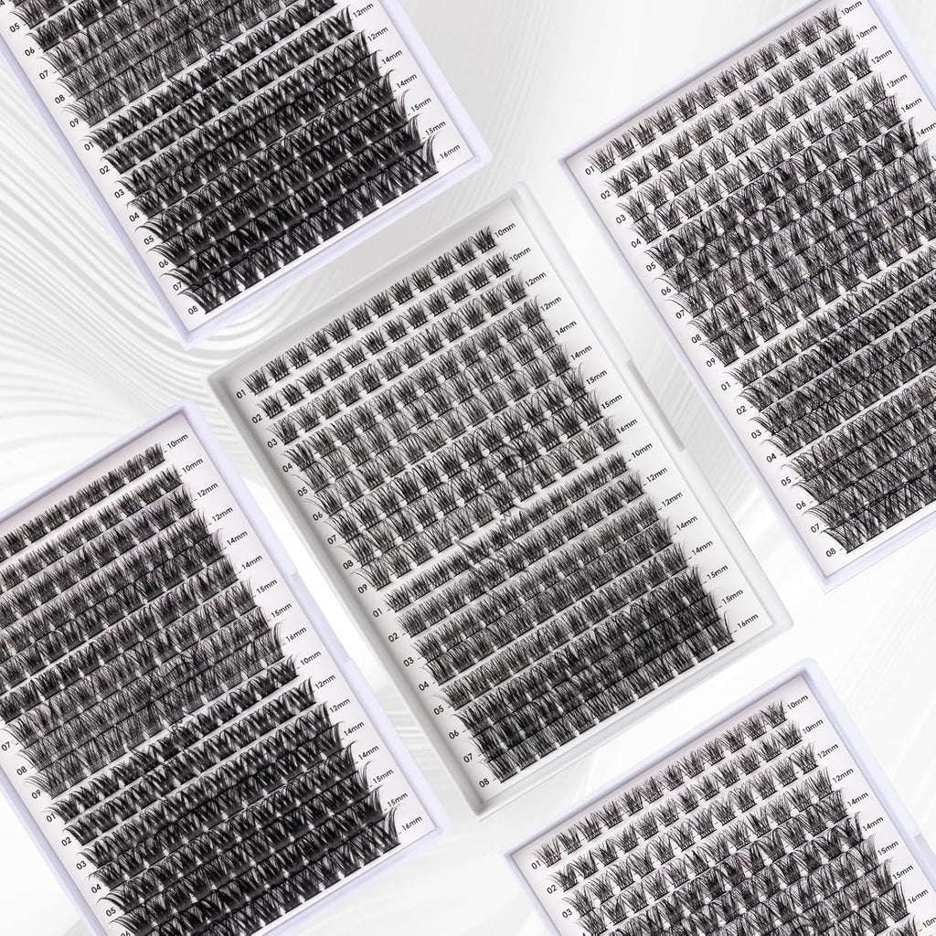 Lash Clusters 204 Pcs Individual Lashes Clusters Eyelash Extensions False Eyelashes DIY Lash Extension Kit Reusable False Eyelashes Natural Look Mix 10-16mm C D Curl(DM20+DM23)