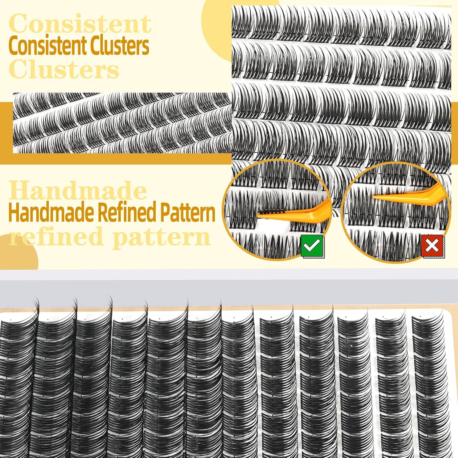 Eyelash Clusters 10-18mm Wispy Lash Clusters D Curl DIY Cluster Lash Extension Kit Individual Lashes Kit With Bond & Seal, Glue Remover, Tweezers(LF05 Lashes Set)