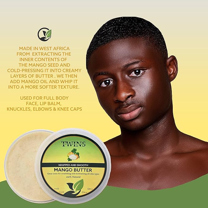 Whipped Mango Butter - 8oz. - All Natural Mango Butter - Great for Dry Skin, Body Butter, Body Cream and Lotions, Smooth for All Skin Types