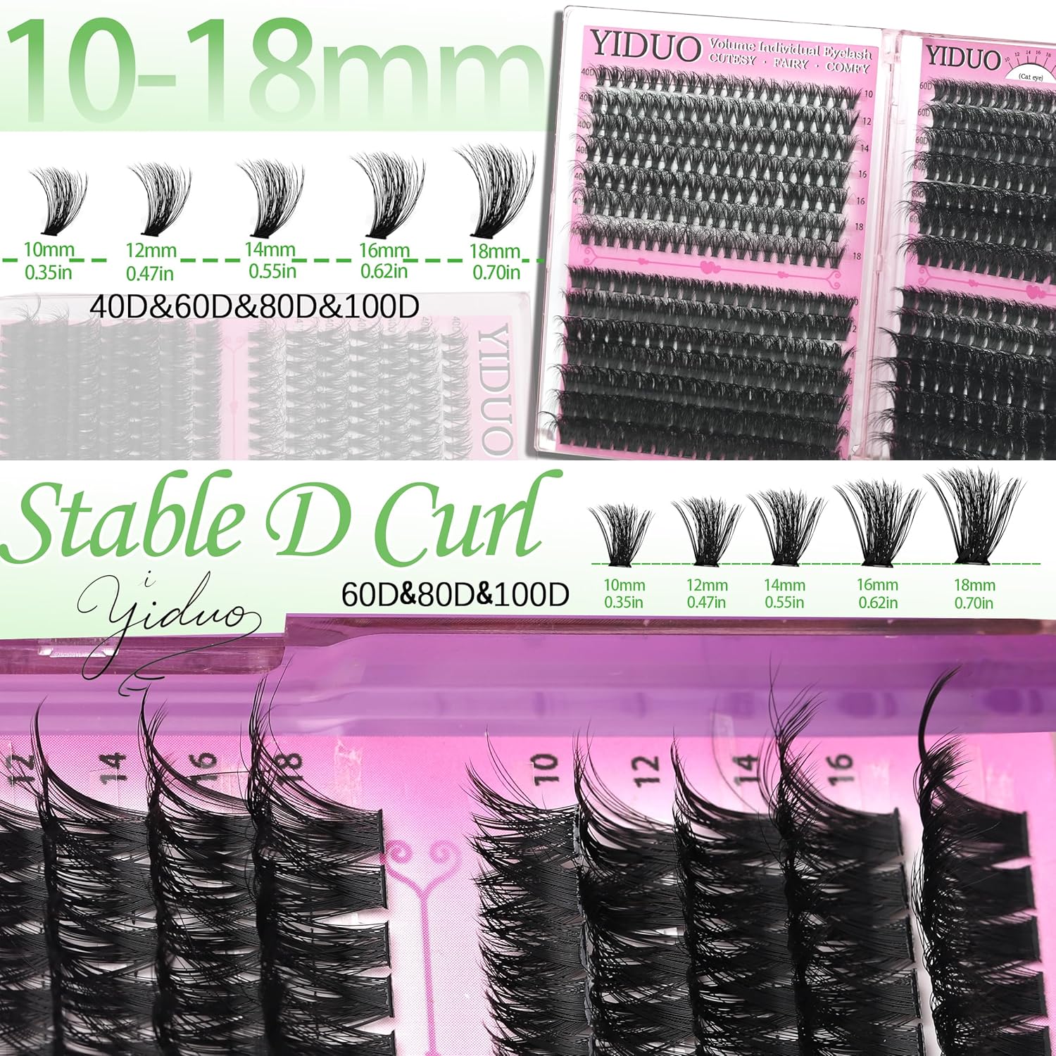 6 Box Mix Lashes Clusters Kit Gift Packs 1686Pcs with 2X Bond&Seal Volume Mega/Bottom Soft Extension False Eyelash D Curl Wispy Natural DIY Individual Fake Eyelashes for Beginners Bulk Pack