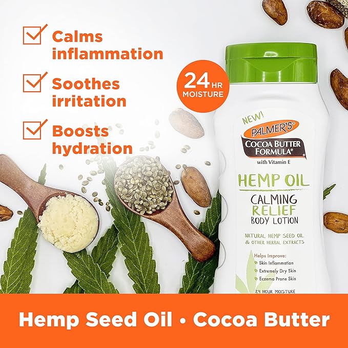 Palmer's Cocoa Butter Formula Hemp Oil Calming Relief Body Lotion, 8 Ounces