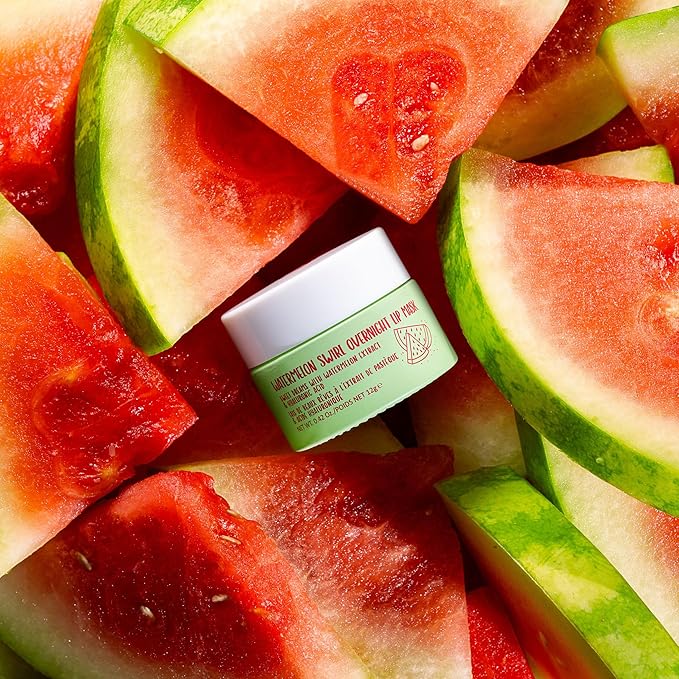 W7 Sweet Dreams Overnight Watermelon Swirl Lip Mask - Watermelon Fruit Extract & Hyaluronic Acid - For Hydrated, Full Looking & Irresistible Lips
