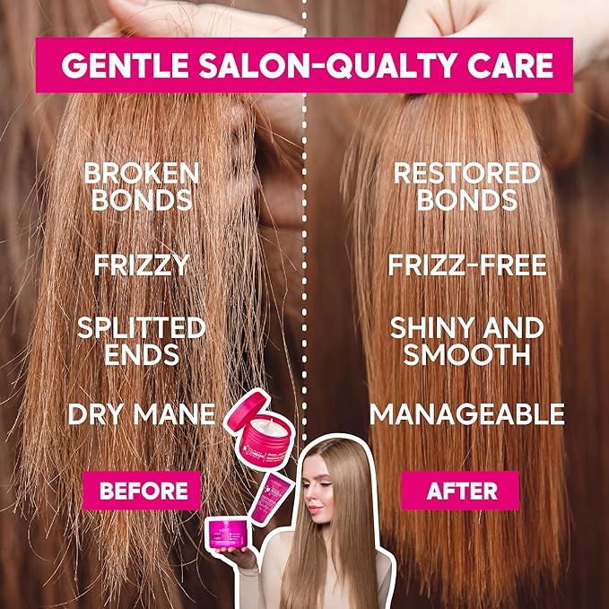 HAIR MASK FOR DAMAGED HAIR BRAZILIAN BONDOX TREATMENT 1.06 oz Thermal Activated Mask for Dry Frizzy Hair | Formaldehyde Free | Results for up to 1-3 months | prunus oil | seaweed collagen